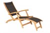 Traditional Teak KATE deckchair / ligstoel (Zwart)