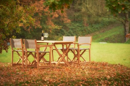 Traditional Teak KATE director chair (wit)