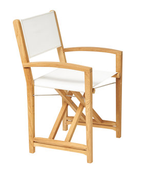 Traditional Teak KATE director chair (wit)