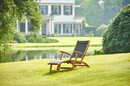 Traditional Teak KATE deckchair / ligstoel (Taupe)