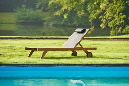 Traditional Teak KATE lounger / ligbed (Taupe)