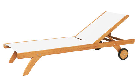 Traditional Teak KATE lounger / ligbed (wit)