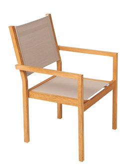 Traditional Teak KATE stacking chair / stapelstoel (taupe)