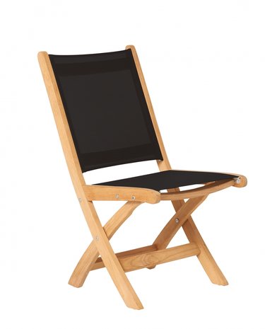 Traditional Teak KATE folding chair / zwart