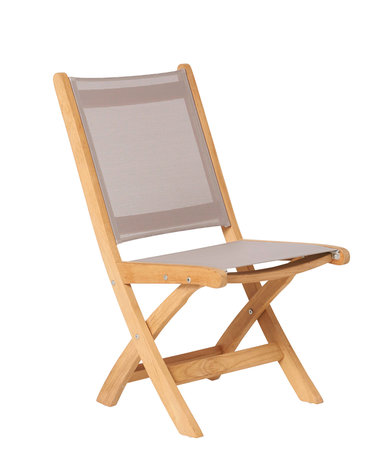 Traditional Teak KATE folding chair / taupe