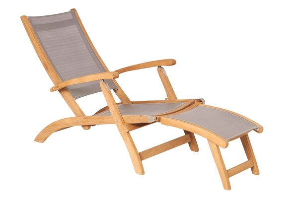 Traditional Teak KATE deckchair / ligstoel (Taupe)