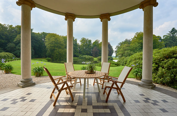 Traditional Teak KATE recliner / verstelbare stoel (taupe)