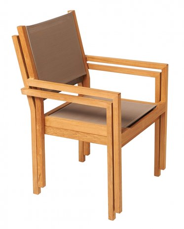 Traditional Teak KATE stacking chair / stapelstoel (taupe)