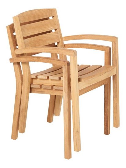 Traditional Teak CARLOS stacking chair / stapelstoel