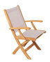 Traditional Teak KATE folding armchair / klapstoel (Taupe)